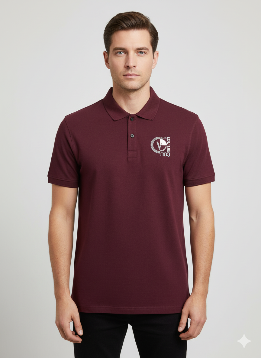 Men's collar half sleeve t-shirts with back print.