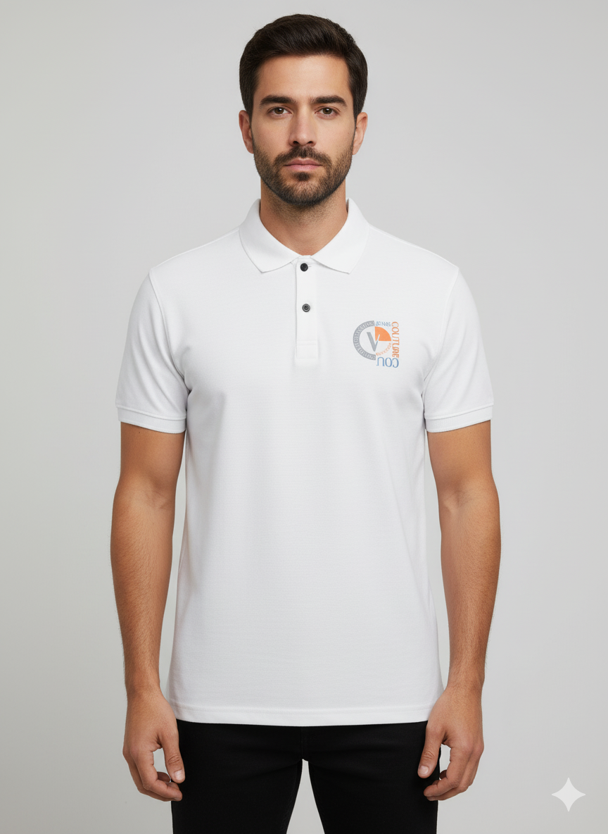 Men's collar half sleeve t-shirts with back print.