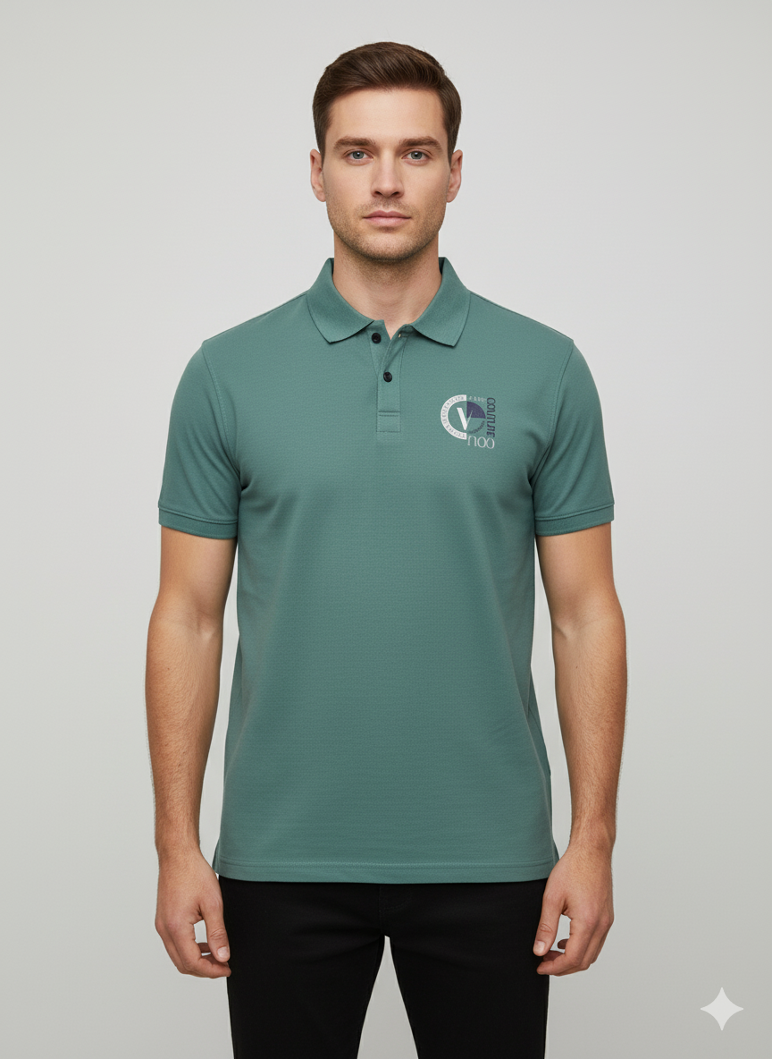 Men's collar half sleeve t-shirts with back print.
