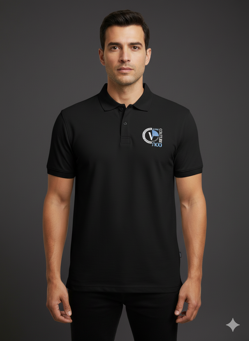 Men's collar half sleeve t-shirts with back print.